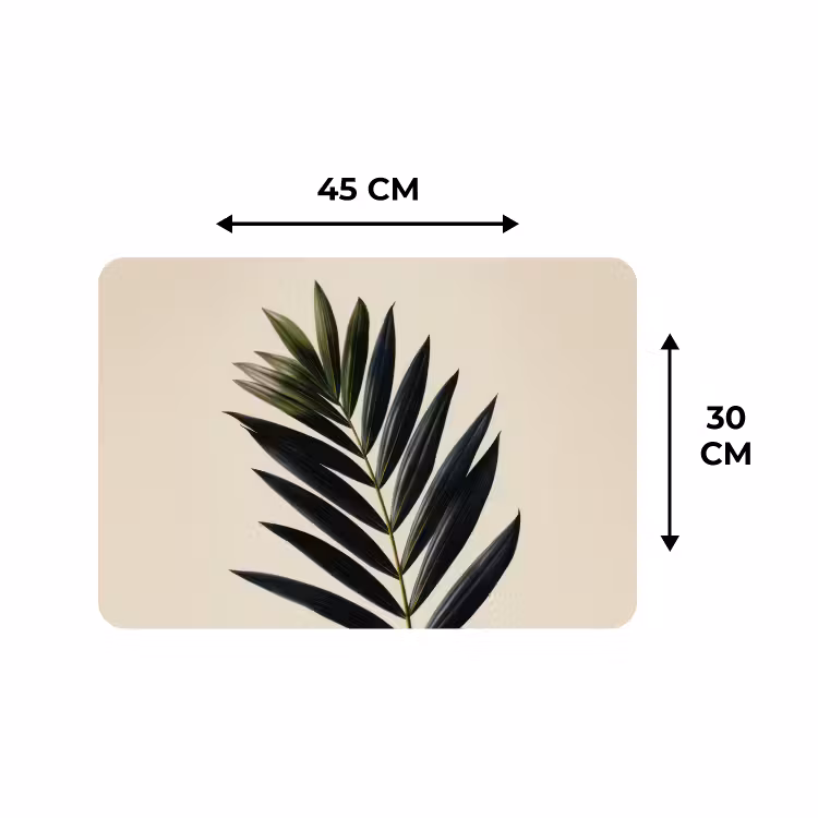 Placemat - 6 stuks - Palmblad - Donkere bladen - Subtiel — 3