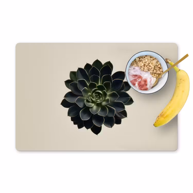 Placemat - 6 stuks - Rozet - Cirkelvormig - Donkergroen — 1