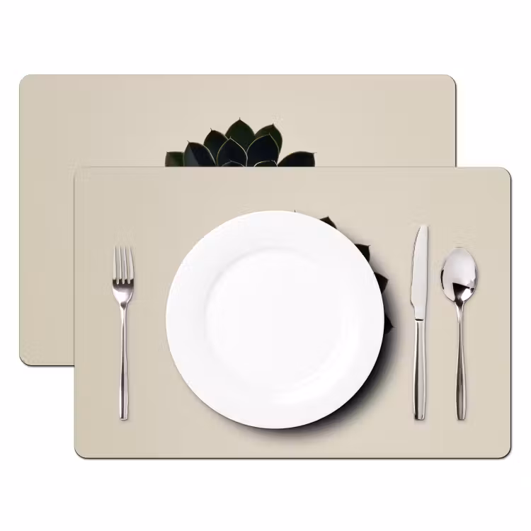 Placemat - 6 stuks - Rozet - Cirkelvormig - Donkergroen — 2