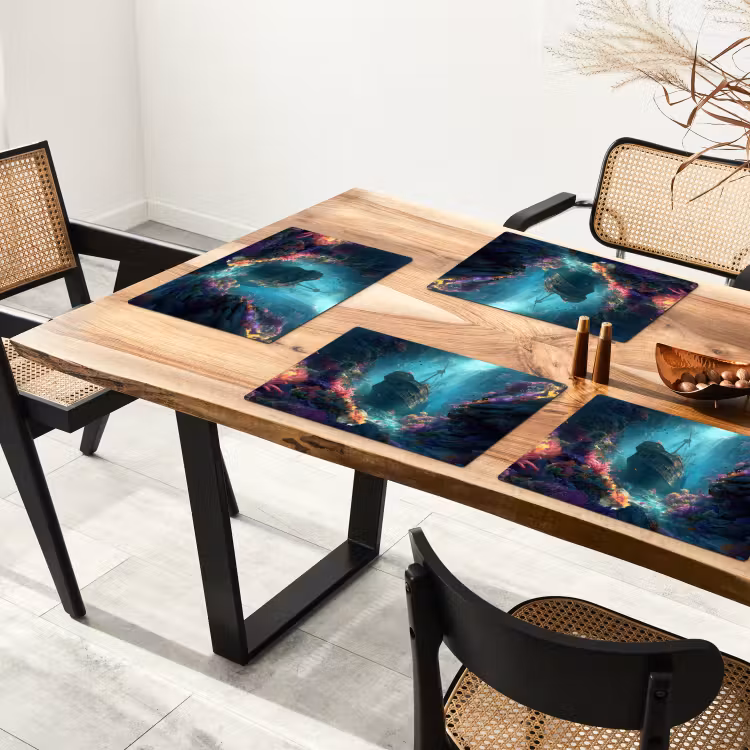 Placemat - 6 stuks - Schip - Hout - Koraalriffen - Zonlicht — 5