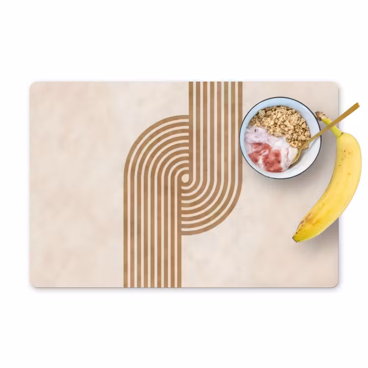 Placemat - 6 stuks - Symmetrische bocht - Koperkleurig — 1