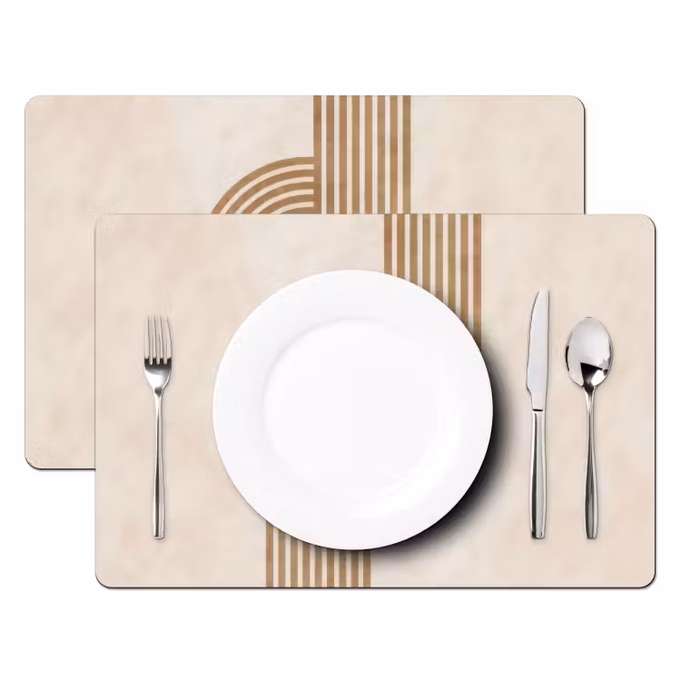 Placemat - 6 stuks - Symmetrische bocht - Koperkleurig — 2