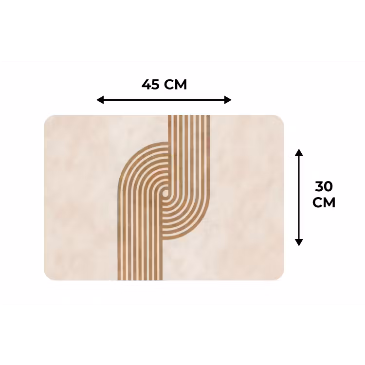 Placemat - 6 stuks - Symmetrische bocht - Koperkleurig — 3