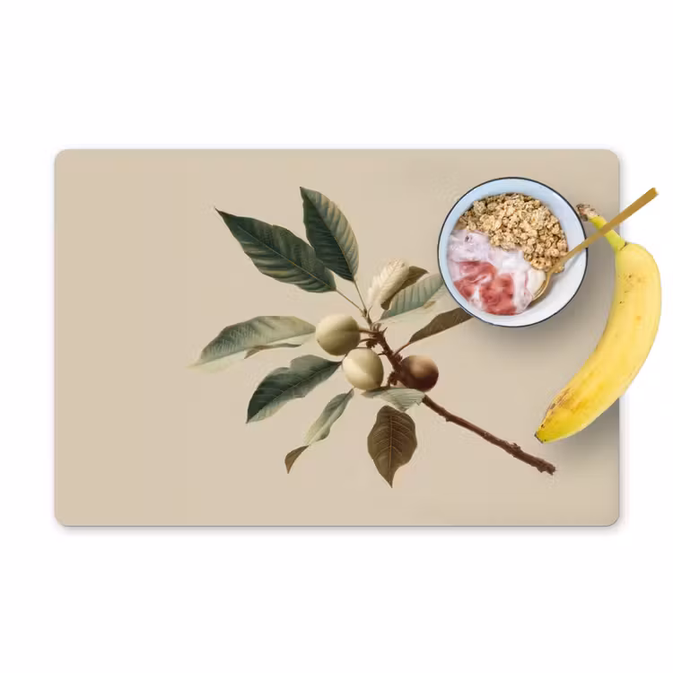 Placemat - 6 stuks - Tak - Groene Bladeren - Vruchten — 1