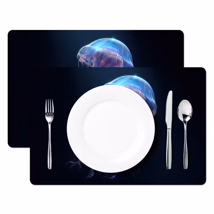 Placemat - 6 stuks - Tentakels - Kwal - Paars - Sprankeling — 2