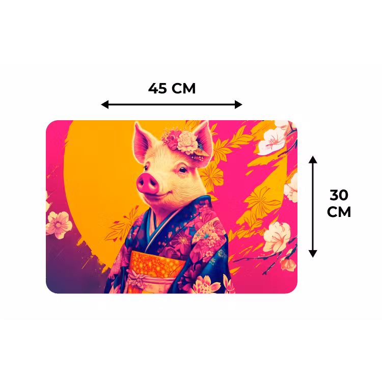 Placemat - 6 stuks - Varken - Bloemkroon - Kimono - Abstract — 3