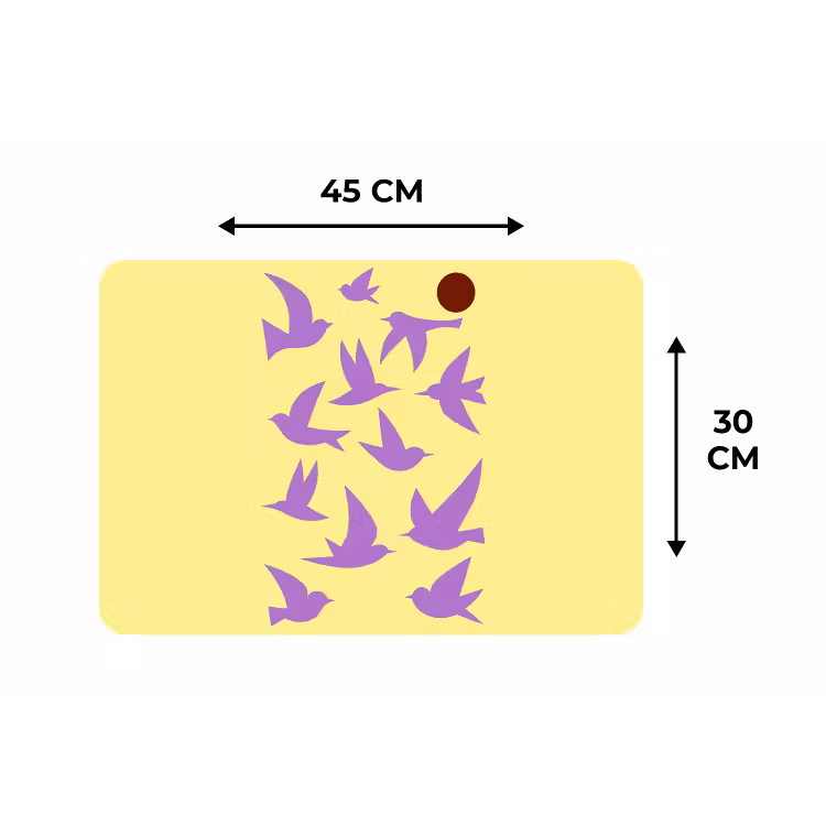 Placemat - 6 stuks - Vogels - Cirkel - Geel - Beweging — 3