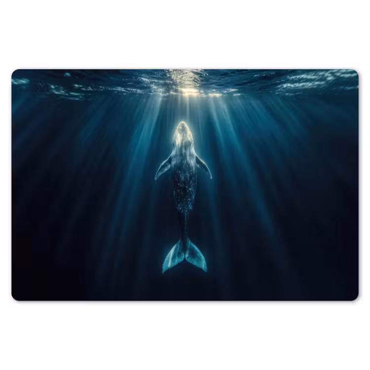 Placemat - 6 stuks - Walvis - Water - Zonnestralen - Blauw — 7