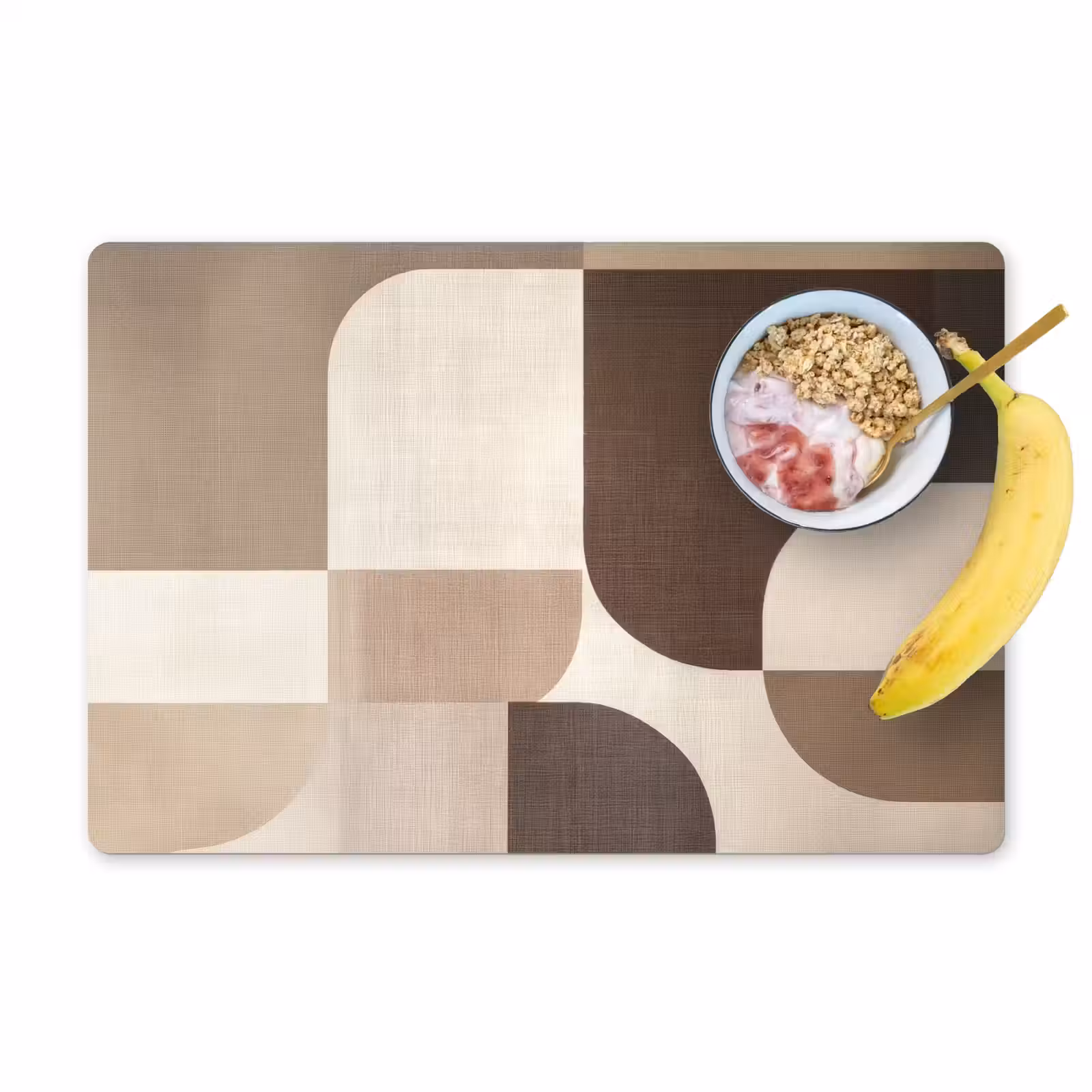 Placemat - 6 stuks - Geometrisch - Geweven structuur - Modern — 1