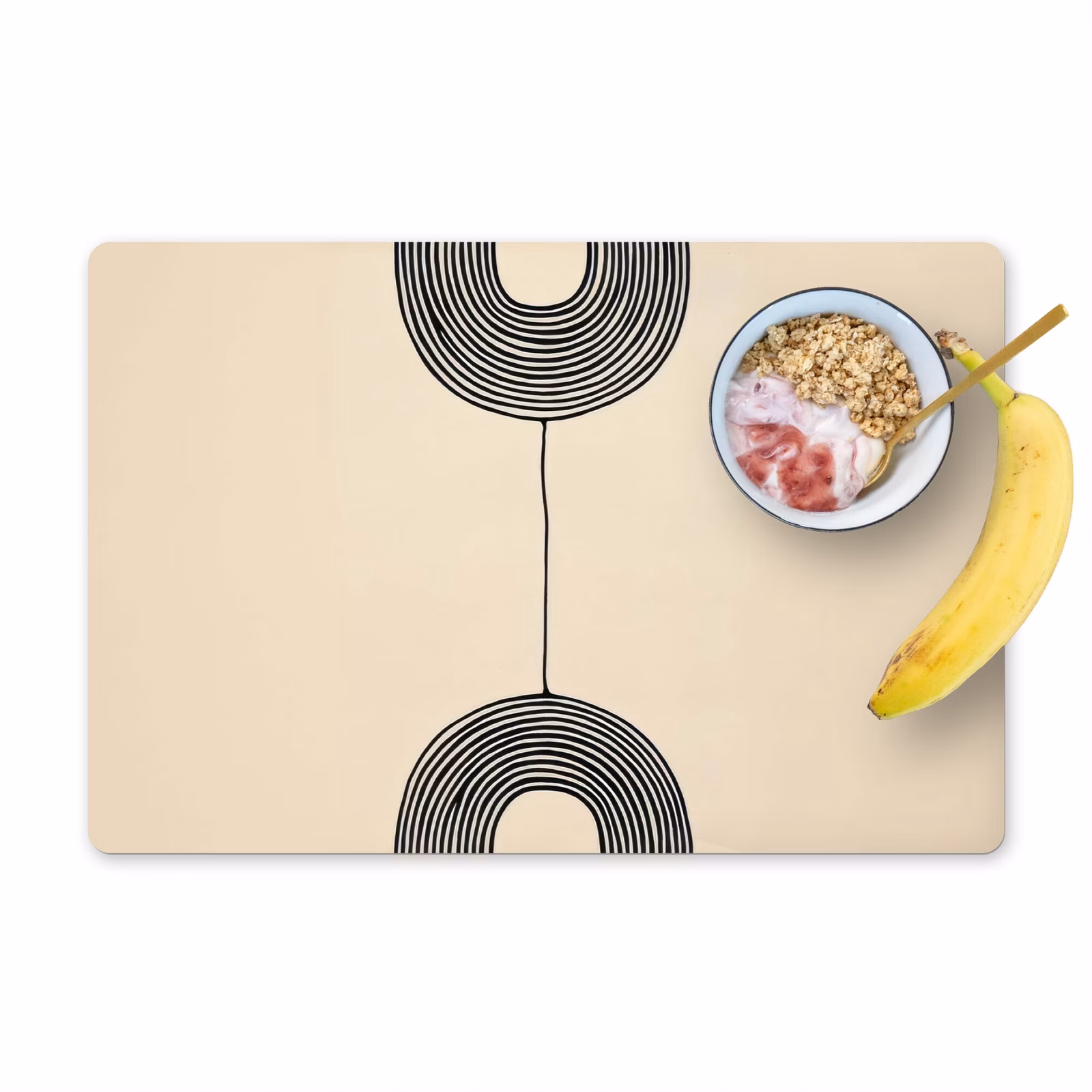 Placemat - 6 stuks - Geometrische bogen - Minimalistisch - Symmetrisch — 1