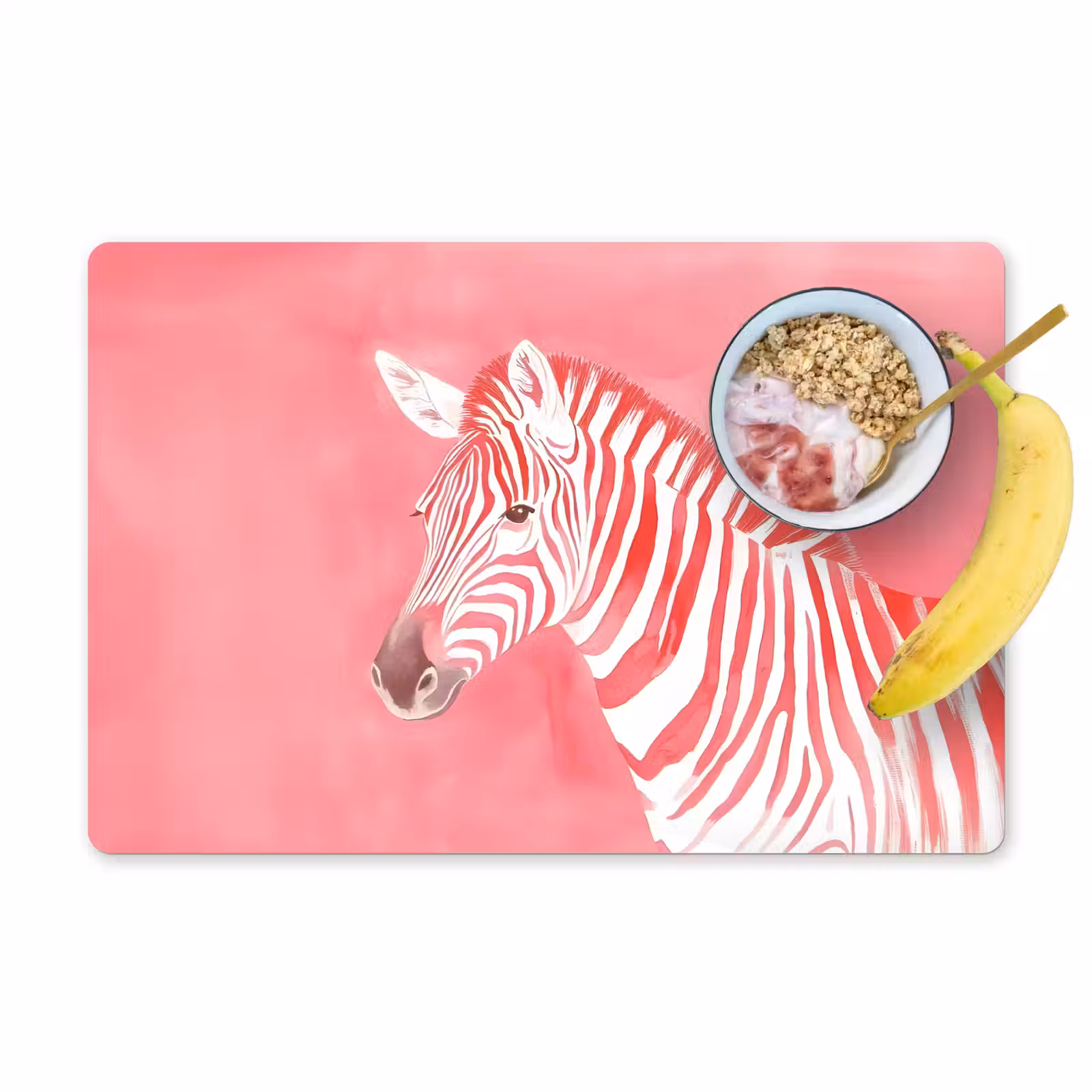 Placemat - 6 stuks - Zebra - Pink - Verf — 1