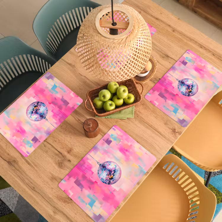 Placemat - 6 stuks - Discobal - Pink - Verf — 6