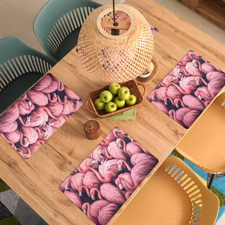 Placemat - 6 stuks - Flamingo - Roze - Dieren — 6