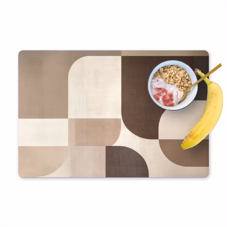 Placemat - 6 stuks - Geometrisch - Geweven structuur - Modern — 1