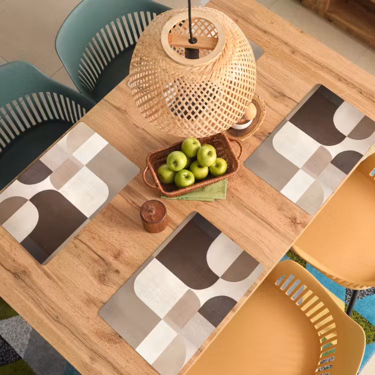 Placemat - 6 stuks - Geometrisch - Geweven structuur - Modern — 6