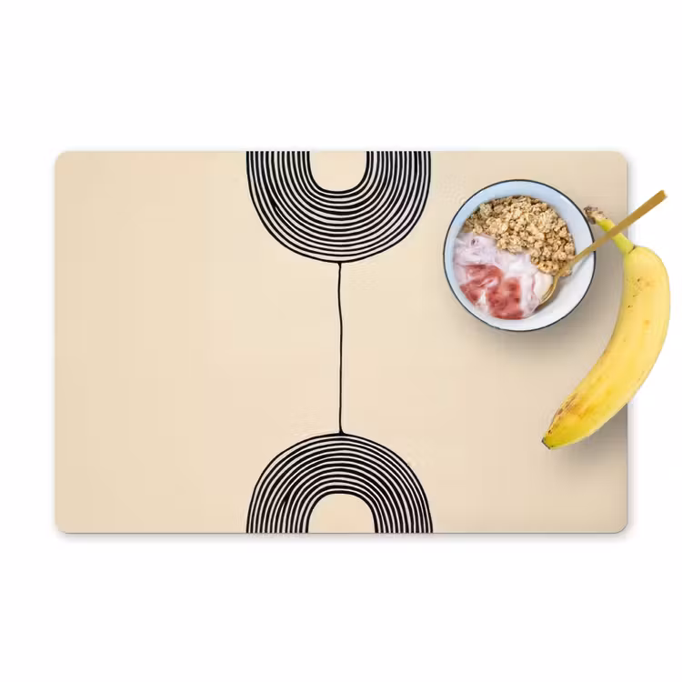 Placemat - 6 stuks - Geometrische bogen - Minimalistisch - Symmetrisch — 1