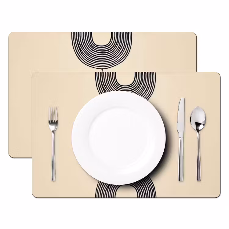 Placemat - 6 stuks - Geometrische bogen - Minimalistisch - Symmetrisch — 2