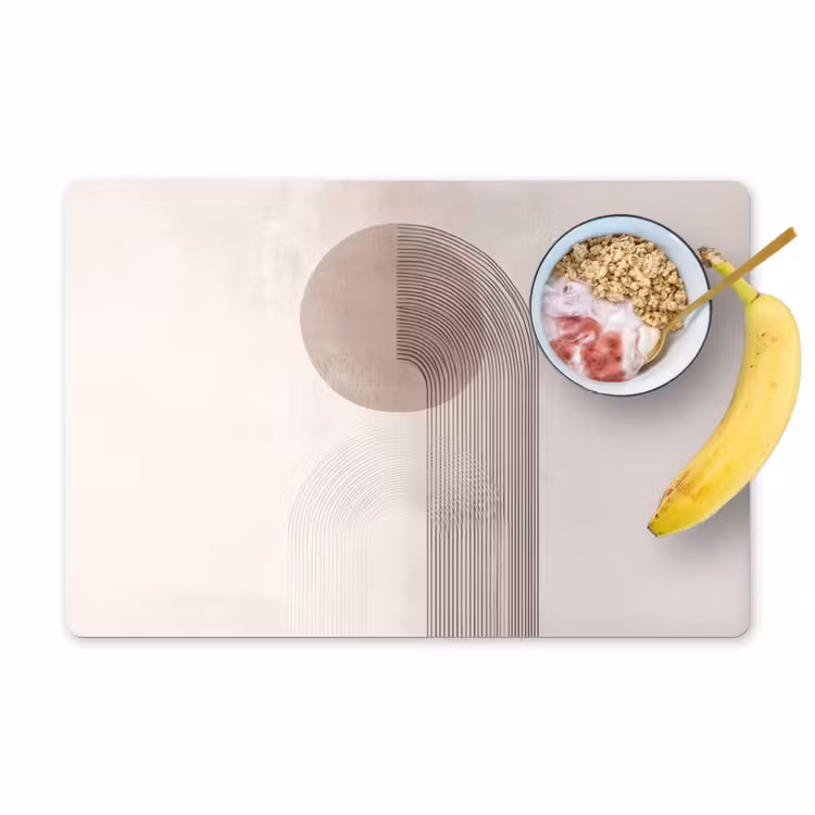 Placemat - 6 stuks - Minimalistisch - Cirkel - Lichtgrijs — 1