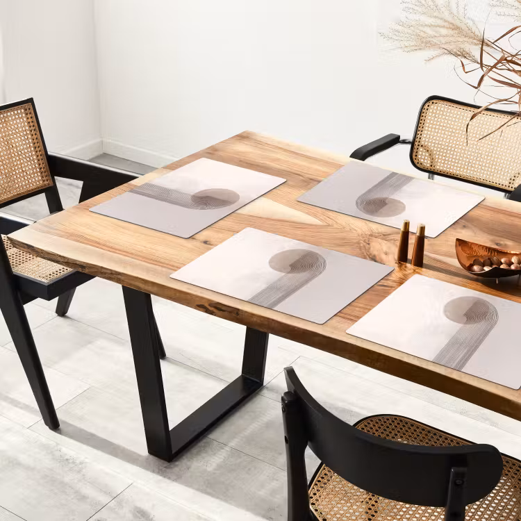 Placemat - 6 stuks - Minimalistisch - Cirkel - Lichtgrijs — 5