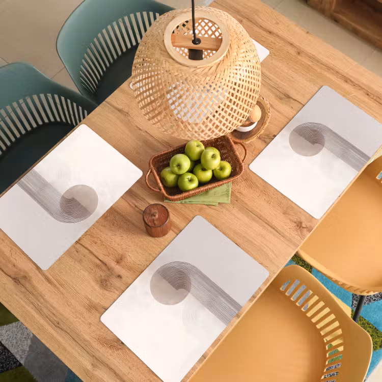 Placemat - 6 stuks - Minimalistisch - Cirkel - Lichtgrijs — 6