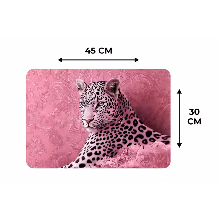 Placemat - 6 stuks - Panter - Luxe - Roze — 3