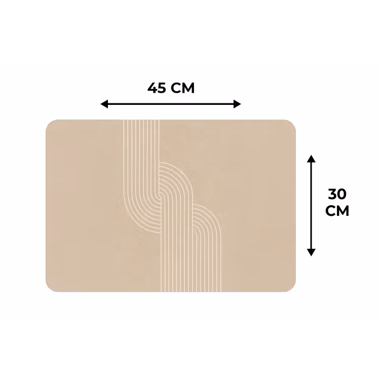 Placemat - 6 stuks - Parallelle lijnen - Lichte textuur - Beige — 3