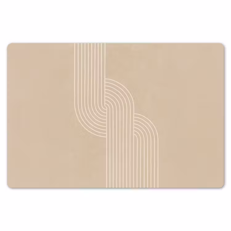Placemat - 6 stuks - Parallelle lijnen - Lichte textuur - Beige — 7