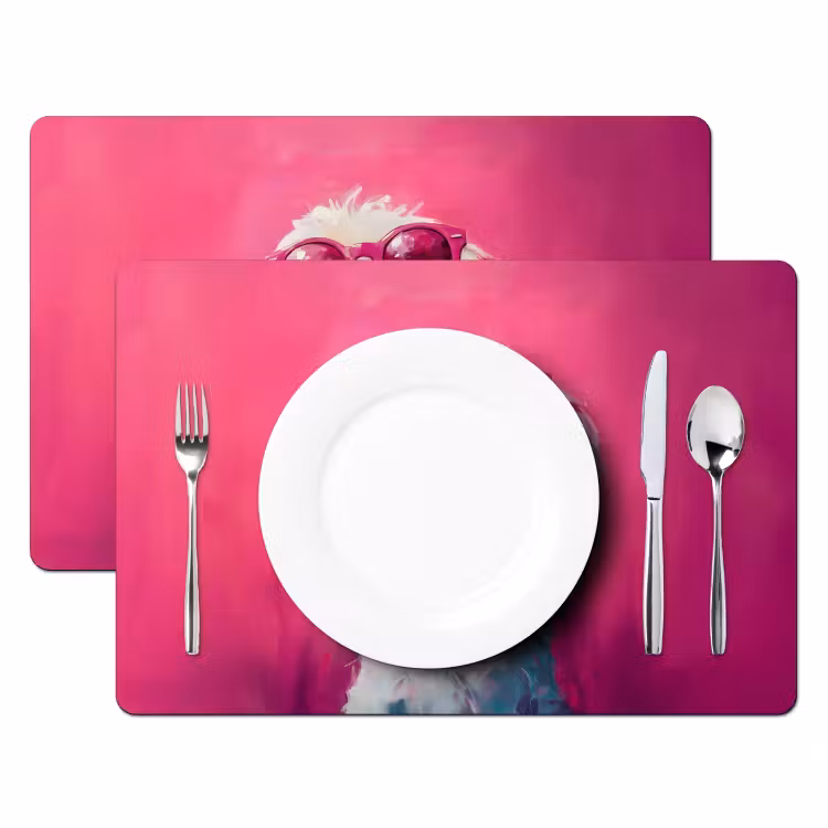 Placemat - 6 stuks - Pink - Hond - Bubbel — 2