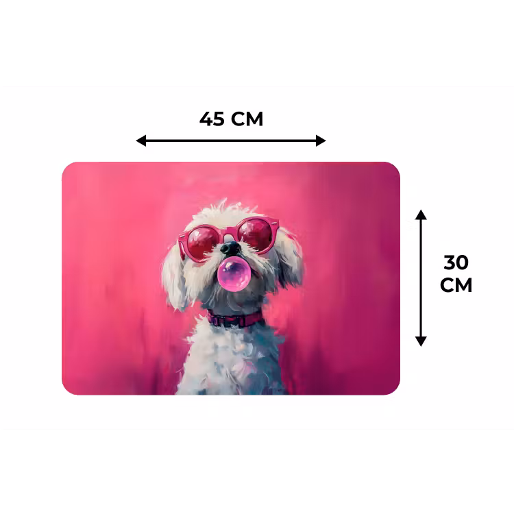 Placemat - 6 stuks - Pink - Hond - Bubbel — 3