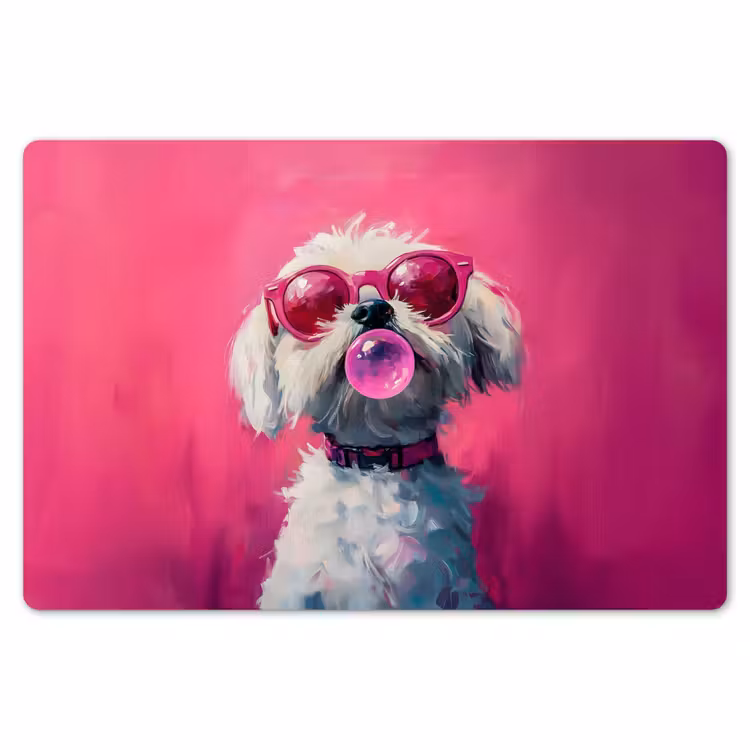 Placemat - 6 stuks - Pink - Hond - Bubbel — 7