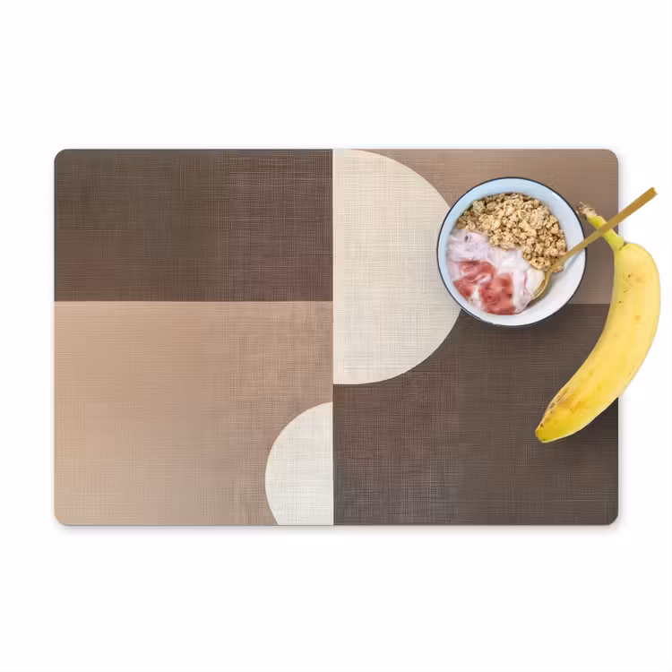Placemat - 6 stuks - Raster - Halve cirkels - Contrast — 1