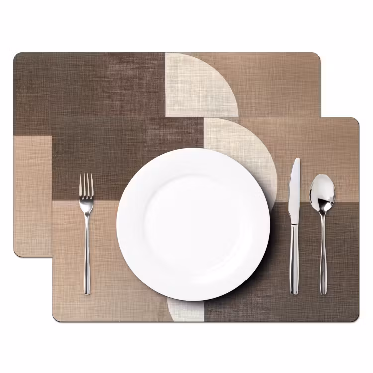 Placemat - 6 stuks - Raster - Halve cirkels - Contrast — 2