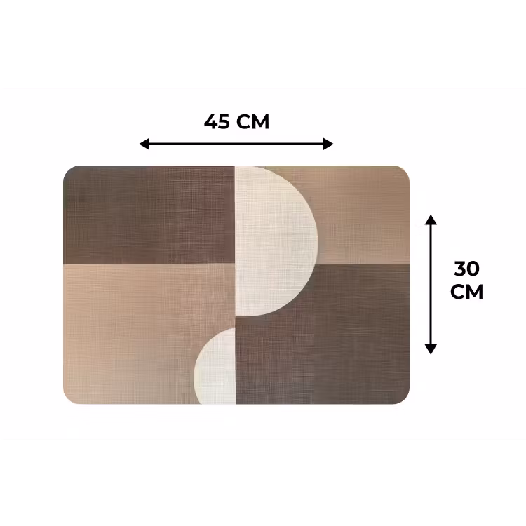 Placemat - 6 stuks - Raster - Halve cirkels - Contrast — 3