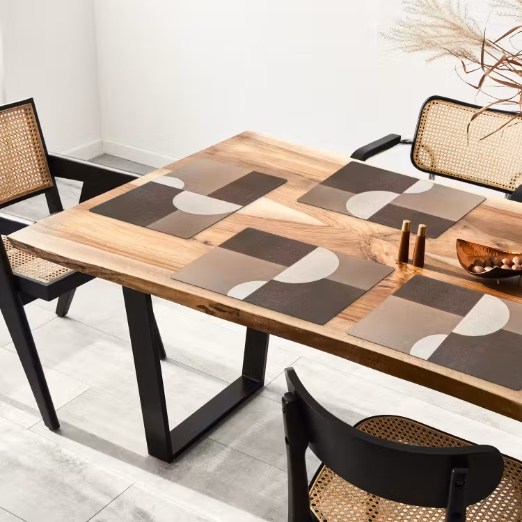 Placemat - 6 stuks - Raster - Halve cirkels - Contrast — 5