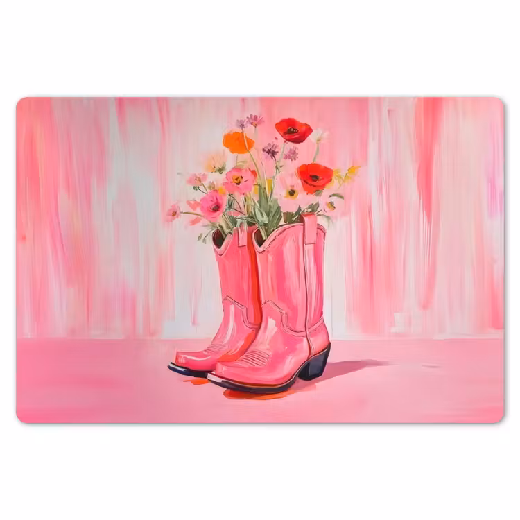 Placemat - 6 stuks - Roze - Bloemen - Cowboy — 7