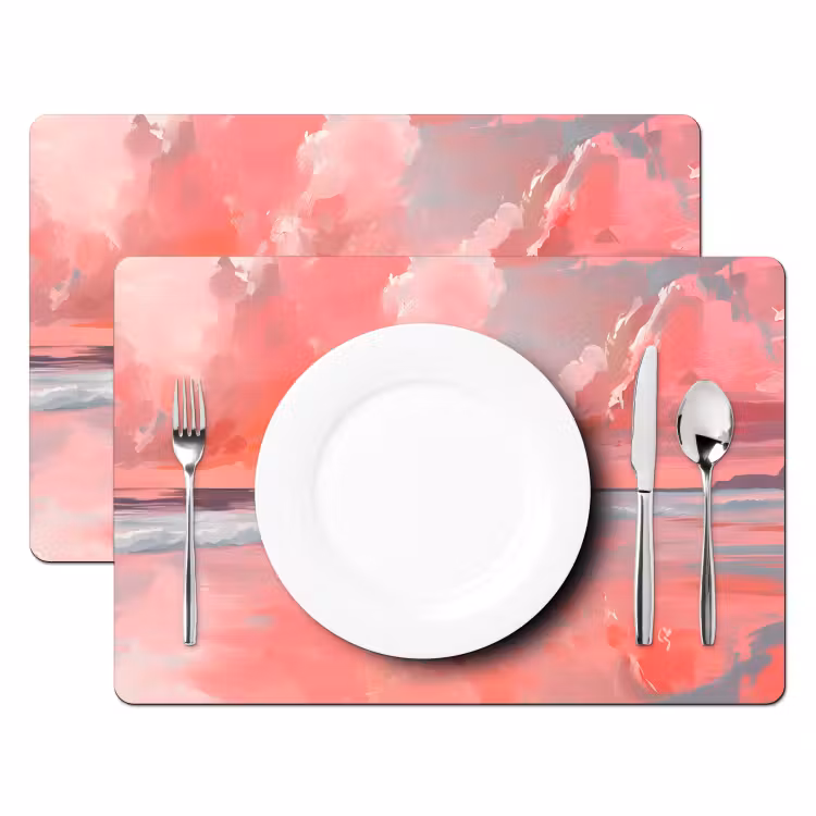 Placemat - 6 stuks - Roze - Surfen - Zee — 2