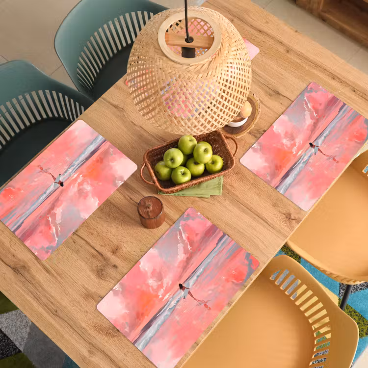 Placemat - 6 stuks - Roze - Surfen - Zee — 6
