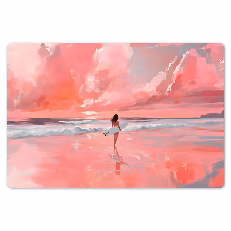 Placemat - 6 stuks - Roze - Surfen - Zee — 7