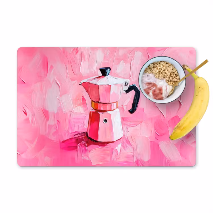 Placemat - 6 stuks - Roze - Verf - Coffee — 1