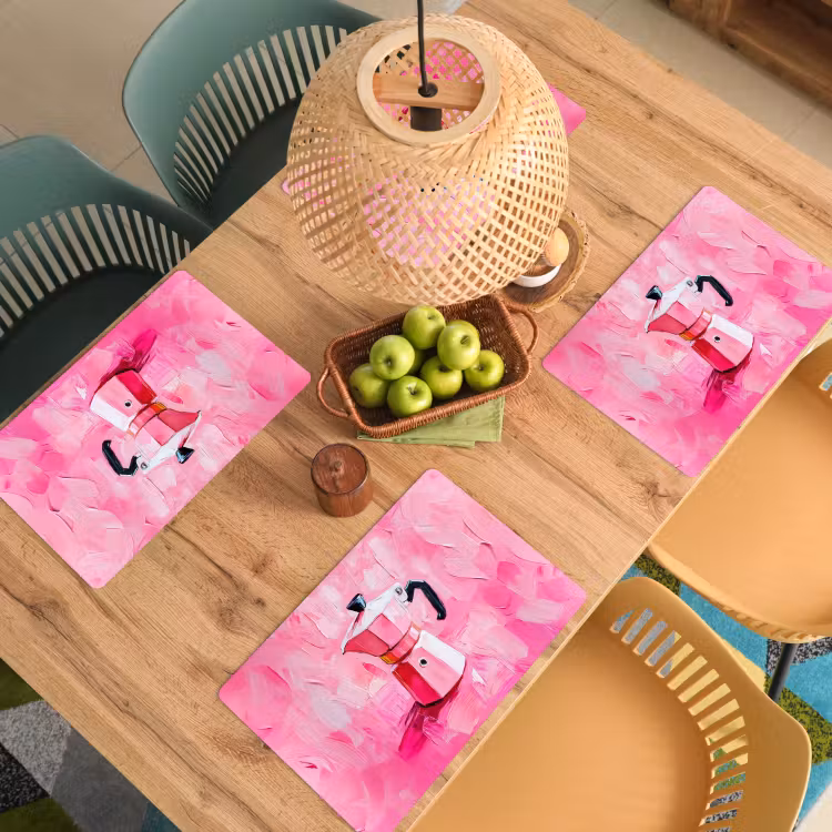 Placemat - 6 stuks - Roze - Verf - Coffee — 6