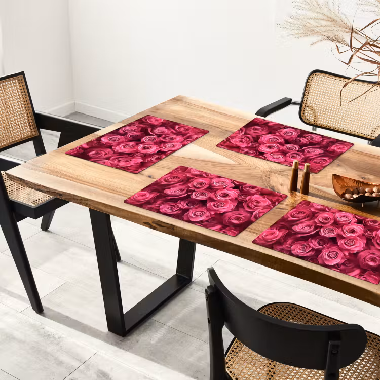 Placemat - 6 stuks - Rozen - Pink - Bloem — 5