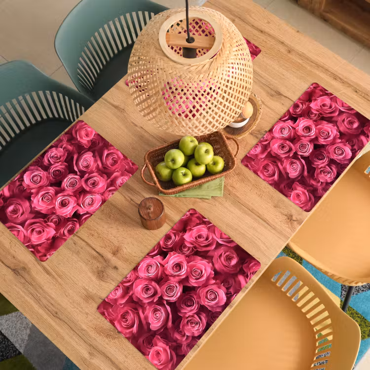 Placemat - 6 stuks - Rozen - Pink - Bloem — 6