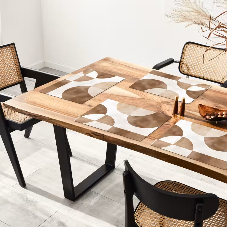 Placemat - 6 stuks - Snijdende cirkels - Overlappende vlakken — 5