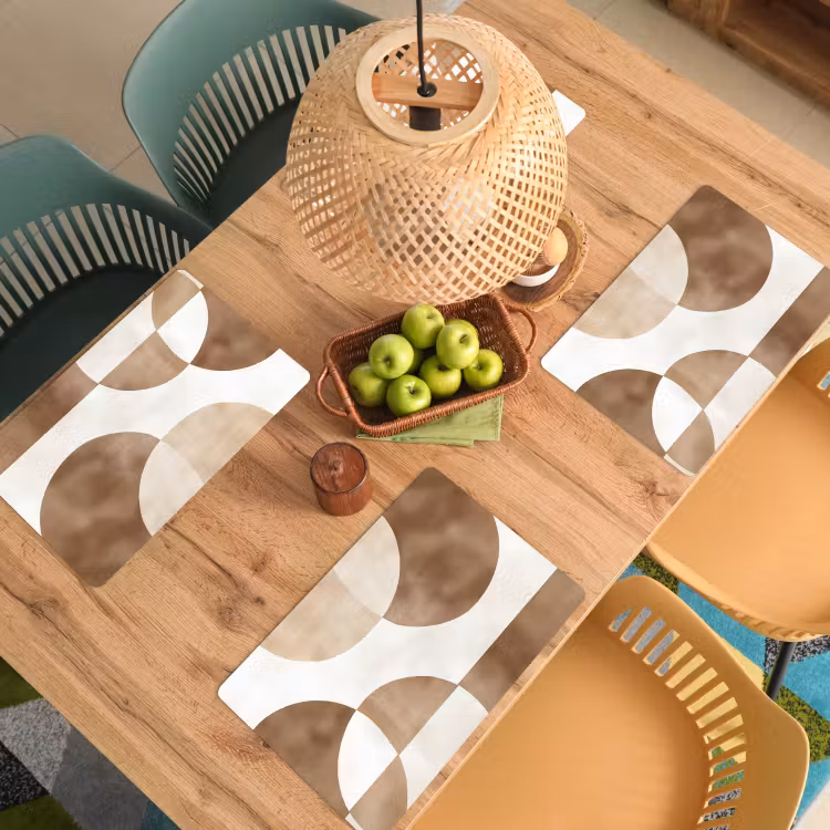 Placemat - 6 stuks - Snijdende cirkels - Overlappende vlakken — 6