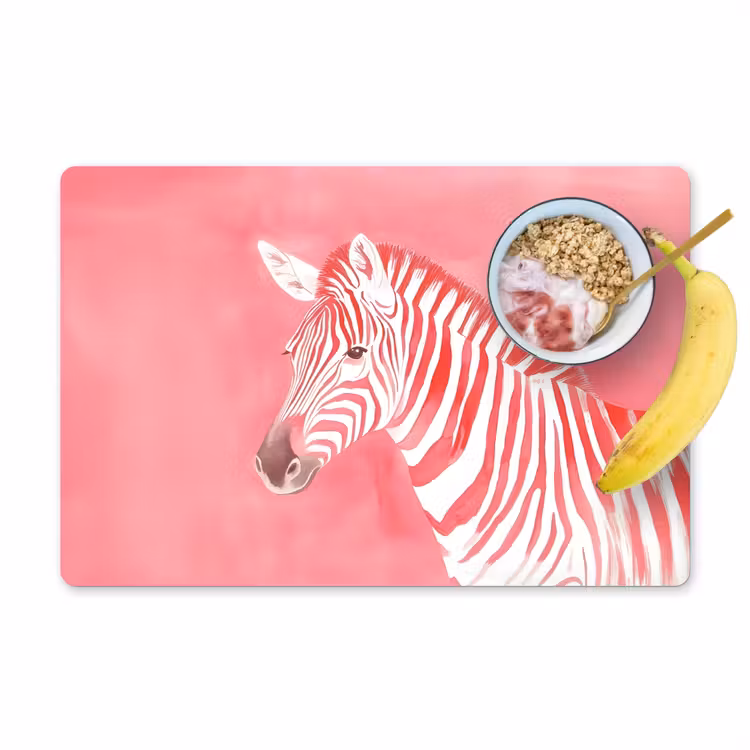 Placemat - 6 stuks - Zebra - Pink - Verf — 1