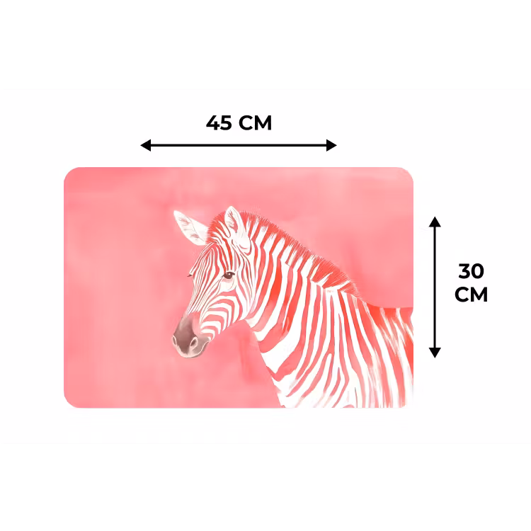 Placemat - 6 stuks - Zebra - Pink - Verf — 3
