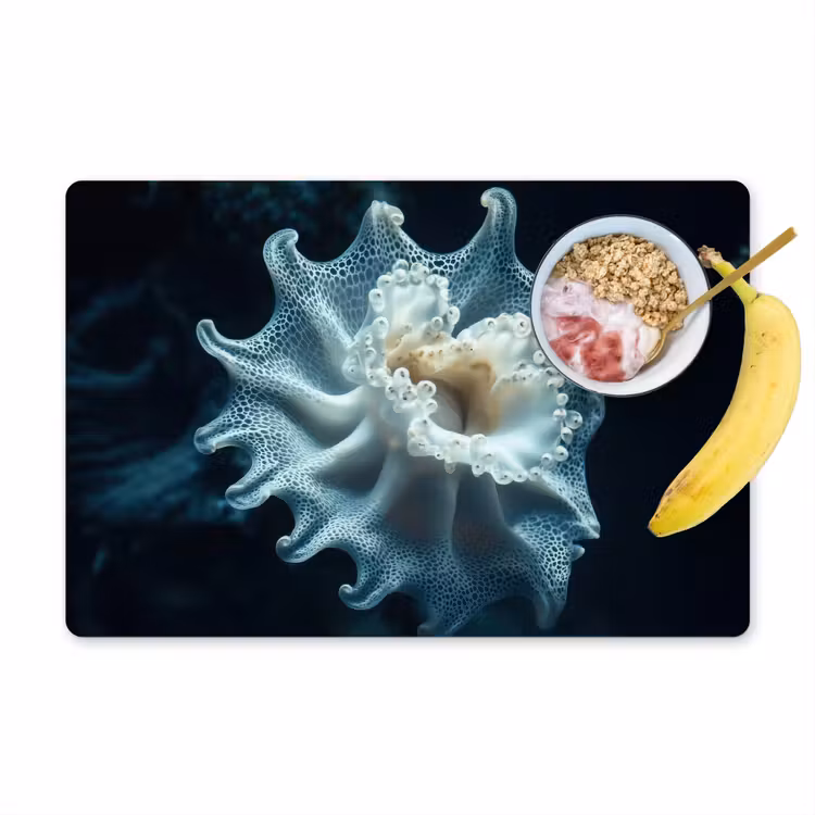 Placemat - 6 stuks - Zeewezen - Wit - Golven - Water — 1