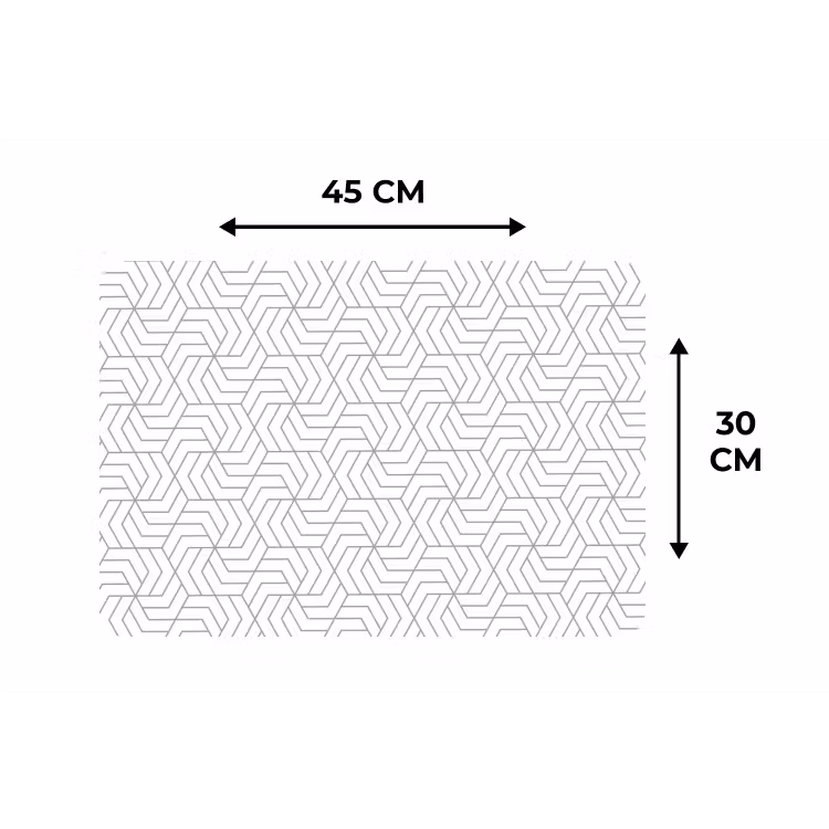 Placemat - 6 stuks - Geometrie - Lijn - Zwart - Wit - Patroon — 3