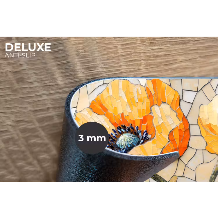Placemat - 6 stuks - Klaprozen - Oranje - Mozaïek - Bladeren — 4