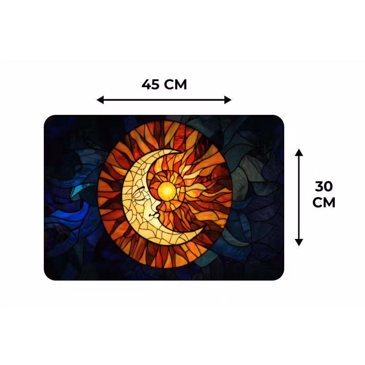 Placemat - 6 stuks - Mozaïek - Glas - Maan - Donkerblauw — 3